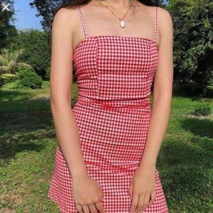 Brandy Melville Red Gingham Mini Dress